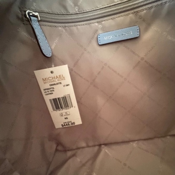 Michael Kors Lg Charlotte Blue Tote Bag - Picture 10 of 12